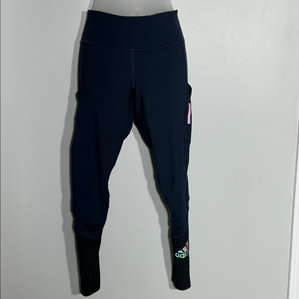 Adidas Women’s Climalite Black and Navy Running Leggings